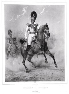 Portrait de Nicolas Ier Pavlovitch à cheval avec son armée - Victor Adam